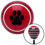 Black Pawprint Red Stripe Shift Knob with M16 x 15 Insert