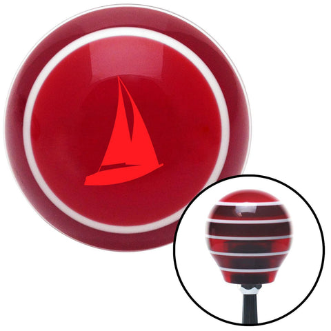 Red Sail Boat Red Stripe Shift Knob with M16 x 15 Insert