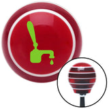 Green Tap w a Drip Red Stripe Shift Knob with M16 x 15 Insert