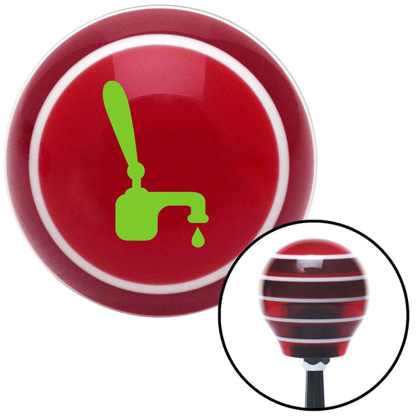 Green Tap w a Drip Red Stripe Shift Knob with M16 x 15 Insert