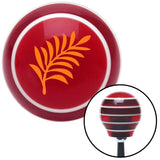 Orange Hawaiian Leaf 3 Red Stripe Shift Knob with M16 x 15 Insert