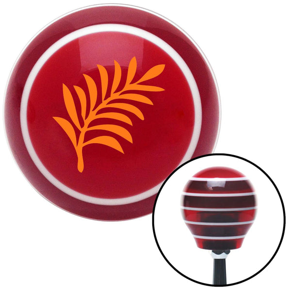 Orange Hawaiian Leaf 3 Red Stripe Shift Knob with M16 x 15 Insert