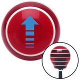 Blue Broken Directional Arrow Up Red Stripe Shift Knob with M16 x 15 Insert