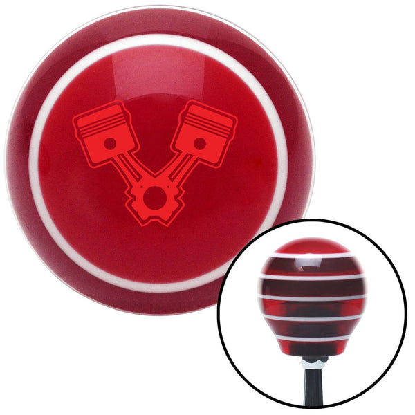 Red 2 Pistons Red Stripe Shift Knob with M16 x 15 Insert