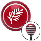White Hawaiian Leaf 3 Red Stripe Shift Knob with M16 x 15 Insert