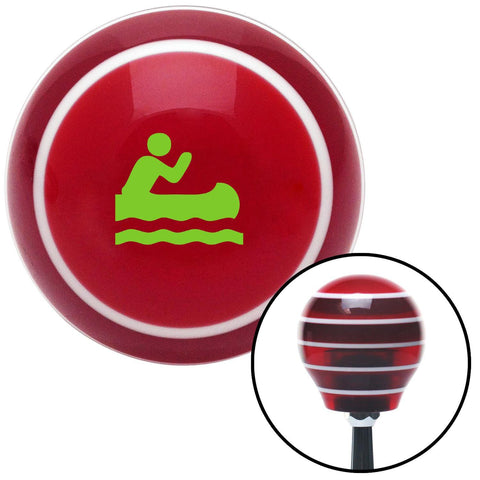 Green Guy Paddling Canoe Red Stripe Shift Knob with M16 x 15 Insert