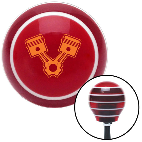 Orange 2 Pistons Red Stripe Shift Knob with M16 x 15 Insert