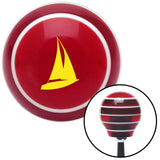 Yellow Sail Boat Red Stripe Shift Knob with M16 x 15 Insert