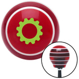 Green Solid Gear Red Stripe Shift Knob with M16 x 15 Insert
