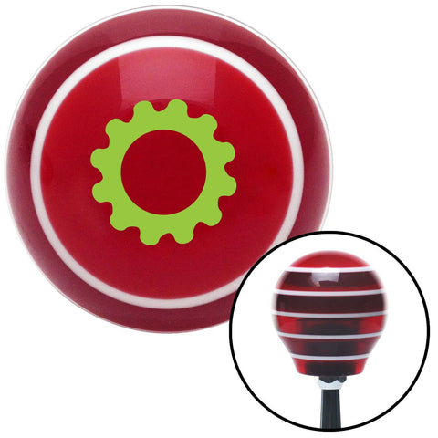 Green Solid Gear Red Stripe Shift Knob with M16 x 15 Insert