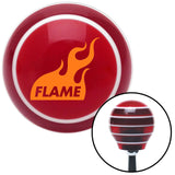 Orange Flame Icon Red Stripe Shift Knob with M16 x 15 Insert