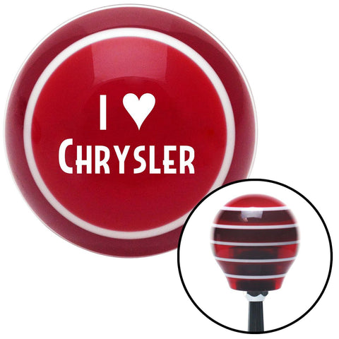 White I 3 CHRYSLER Red Stripe Shift Knob with M16 x 15 Insert