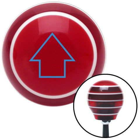 Blue Classic Arrow Up Red Stripe Shift Knob with M16 x 15 Insert