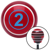 Blue Ball 2 Red Stripe Shift Knob with M16 x 15 Insert
