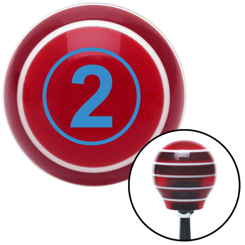 Blue Ball 2 Red Stripe Shift Knob with M16 x 15 Insert