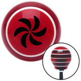 Black Spinning Fan Blades Red Stripe Shift Knob with M16 x 15 Insert