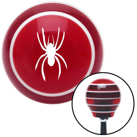 White Spider Image Red Stripe Shift Knob with M16 x 15 Insert
