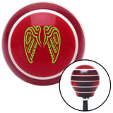 Green Angel Wings Red Stripe Shift Knob with M16 x 15 Insert