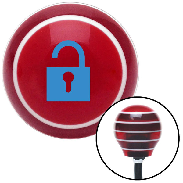 Blue Unlocked Symbol Red Stripe Shift Knob with M16 x 15 Insert