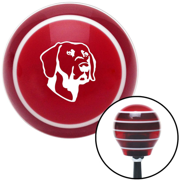 White Dog Red Stripe Shift Knob with M16 x 15 Insert