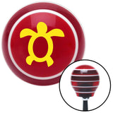 Yellow Simple Turtle Red Stripe Shift Knob with M16 x 15 Insert