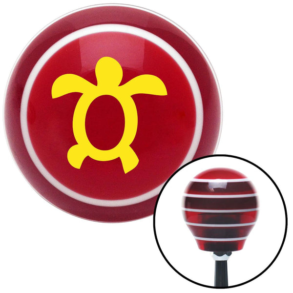 Yellow Simple Turtle Red Stripe Shift Knob with M16 x 15 Insert