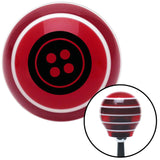 Black Four Hole Button Red Stripe Shift Knob with M16 x 15 Insert