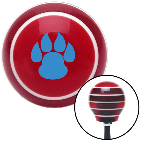 Blue Pawprint Sharp Red Stripe Shift Knob with M16 x 15 Insert