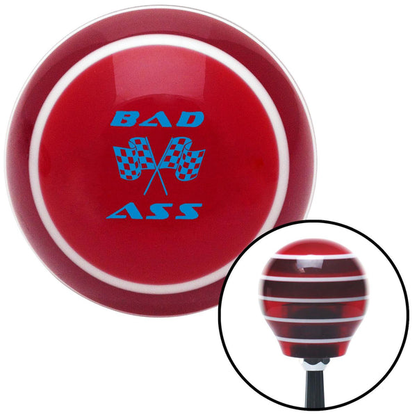 Blue Bad Ass Flags Red Stripe Shift Knob with M16 x 15 Insert