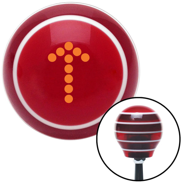Orange Dotted Directional Arrow Up Red Stripe Shift Knob with M16 x 15 Insert