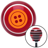 Orange Four Hole Button Red Stripe Shift Knob with M16 x 15 Insert