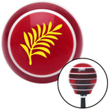 Yellow Hawaiian Leaf 3 Red Stripe Shift Knob with M16 x 15 Insert