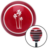 White Group of Palms Red Stripe Shift Knob with M16 x 15 Insert