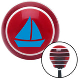 Blue Sail Boat 2 Red Stripe Shift Knob with M16 x 15 Insert