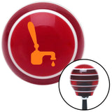 Orange Tap w a Drip Red Stripe Shift Knob with M16 x 15 Insert