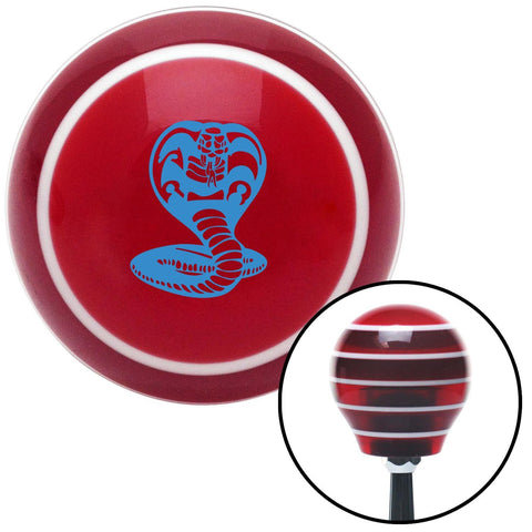 Blue King Cobra Red Stripe Shift Knob with M16 x 15 Insert