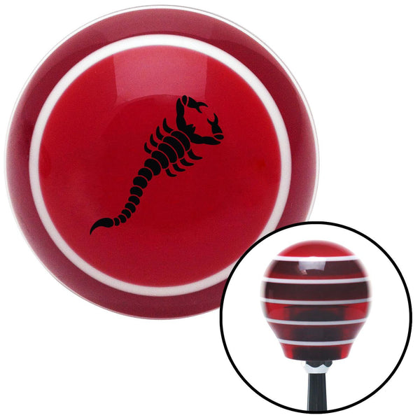 Black Small Scorpion Red Stripe Shift Knob with M16 x 15 Insert