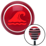Red Hawaiian Waves 2 Red Stripe Shift Knob with M16 x 15 Insert