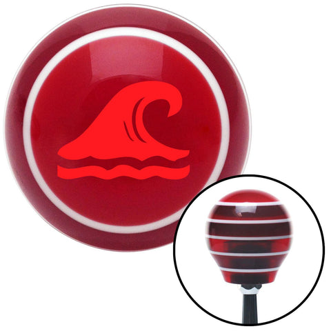 Red Hawaiian Waves 2 Red Stripe Shift Knob with M16 x 15 Insert