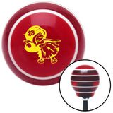 Yellow Anime Hula Girl Red Stripe Shift Knob with M16 x 15 Insert