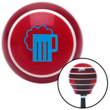 Blue Foaming Mug Red Stripe Shift Knob with M16 x 15 Insert