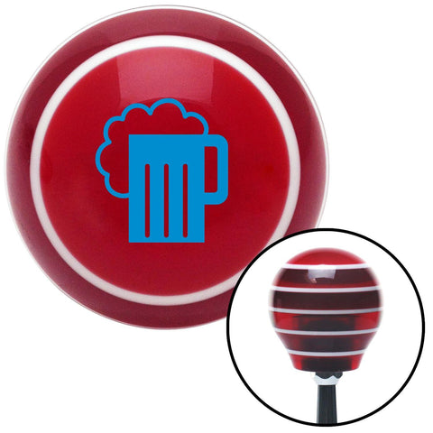 Blue Foaming Mug Red Stripe Shift Knob with M16 x 15 Insert