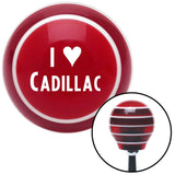 White I 3 CADILLAC Red Stripe Shift Knob with M16 x 15 Insert