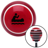 Black Guy Paddling Canoe Red Stripe Shift Knob with M16 x 15 Insert
