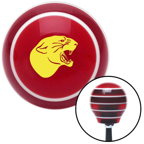 Yellow Panther Red Stripe Shift Knob with M16 x 15 Insert