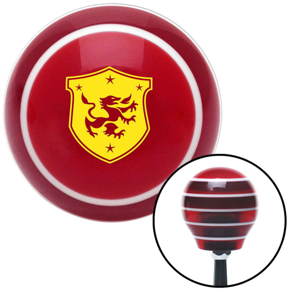 Yellow Dragon Crest Red Stripe Shift Knob with M16 x 15 Insert