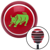 Green Bull Red Stripe Shift Knob with M16 x 15 Insert