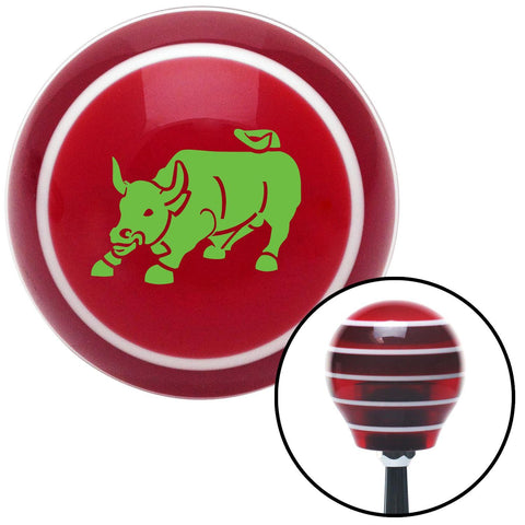 Green Bull Red Stripe Shift Knob with M16 x 15 Insert