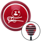 White Cereal Guy Red Stripe Shift Knob with M16 x 15 Insert