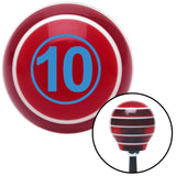 Blue Ball 10 Red Stripe Shift Knob with M16 x 15 Insert